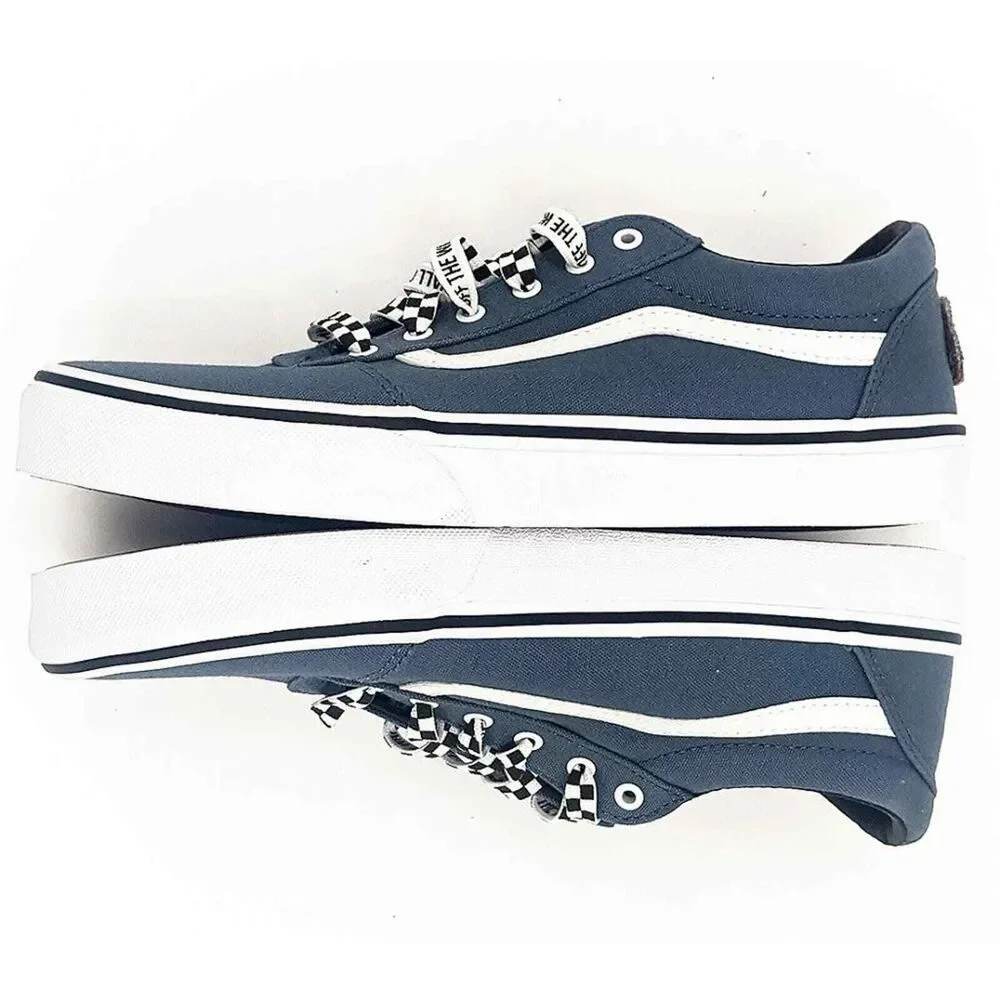 Vans Off the Wall Ward Skate Shoes Sneakers Blue Denim Size Youth 6